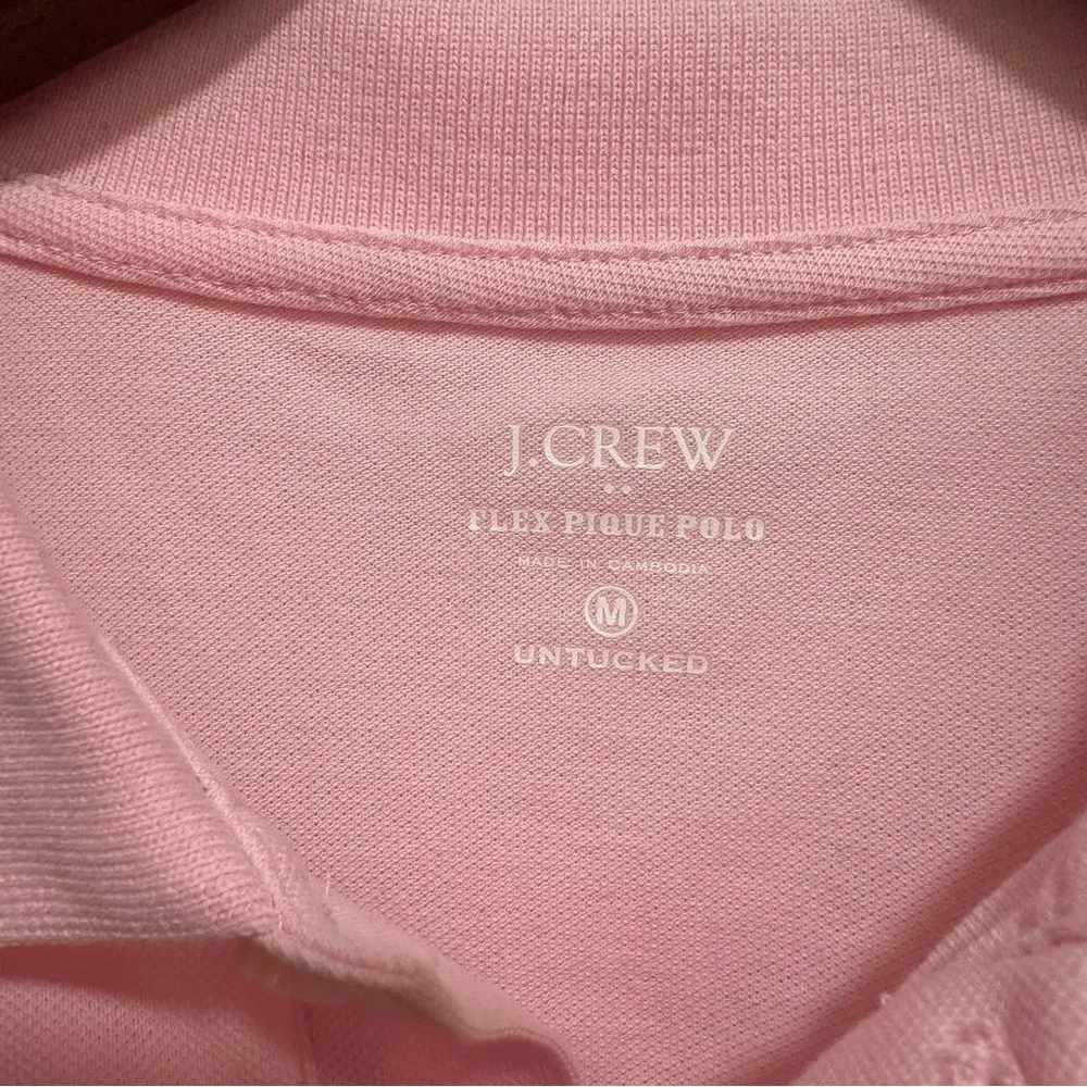 J. Crew Men's Flex Pique Untucked Pink Polo Size Medium